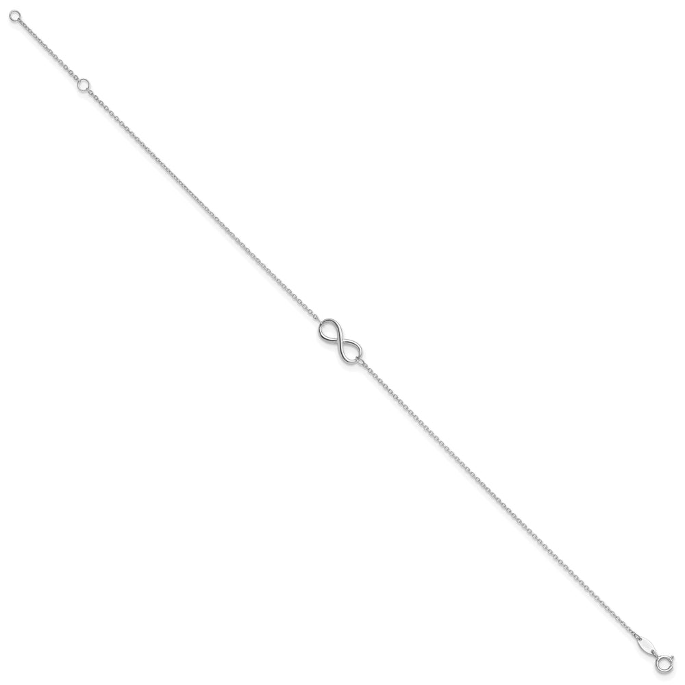 Leslies 10k White Gold Polished Infinity Anklet