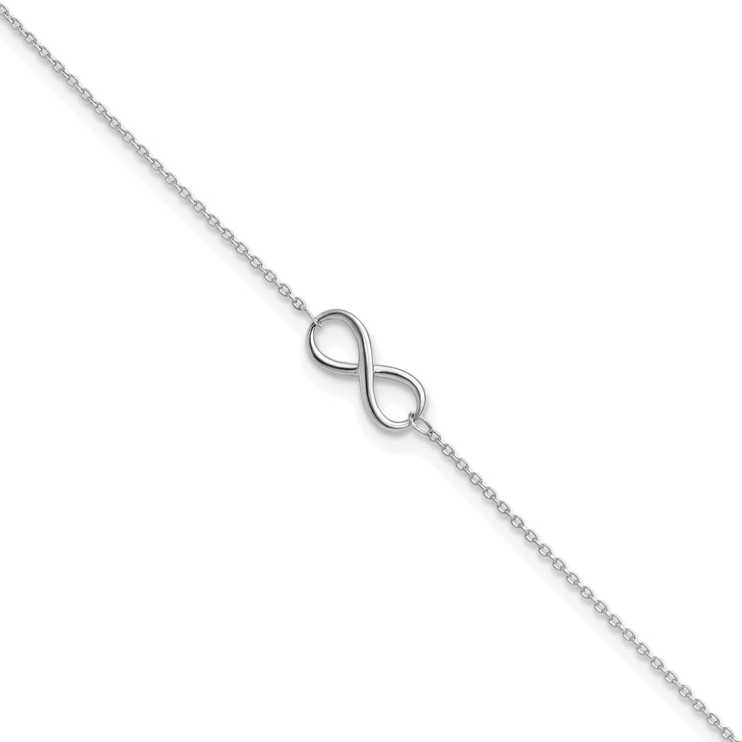 Leslies 10k White Gold Polished Infinity Anklet