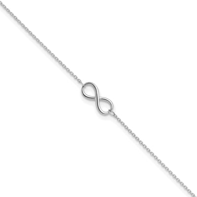 Leslies 10k White Gold Polished Infinity Anklet at $ 140.54 only from Jewelryshopping.com