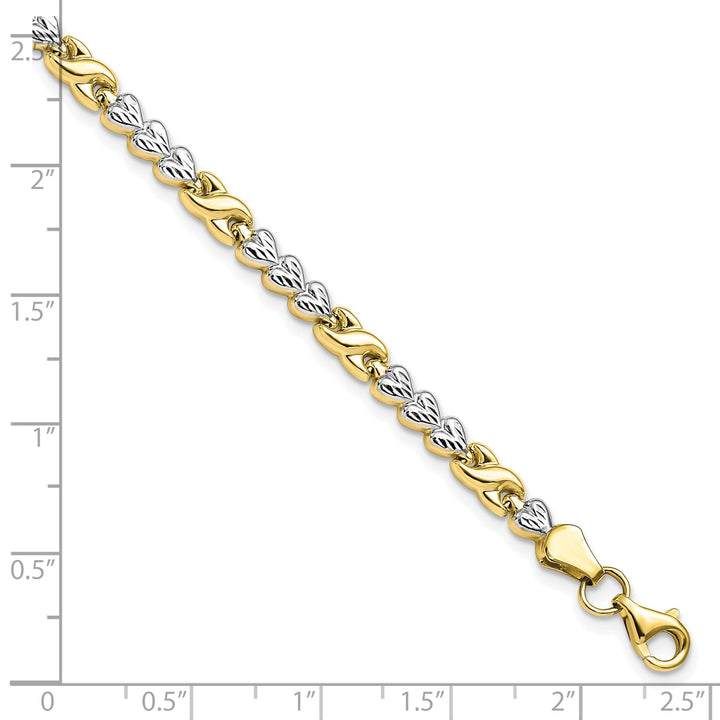 Leslie 10k TwoTone Gold Infinity Heart Bracelet