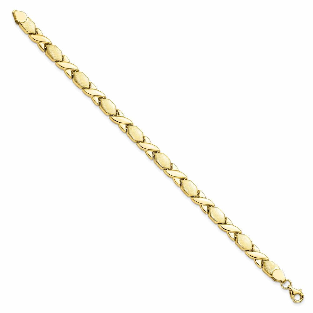 10k Yellow Gold X and O Fancy Bracelet