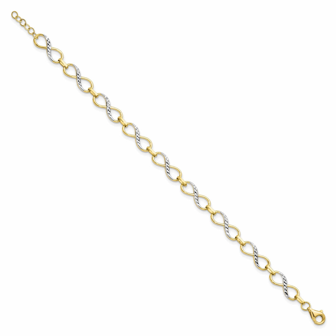 10k Two Tone Gold Infinity Fancy Bracelet