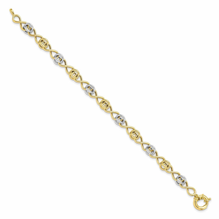 10k Yellow Gold White Rhodium Fancy Bracelet