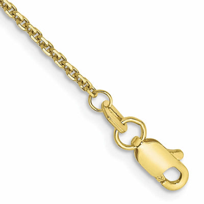 10k Yellow Gold 9in Solid Diamond Cut Cable Anklet at $ 95.13 only from Jewelryshopping.com
