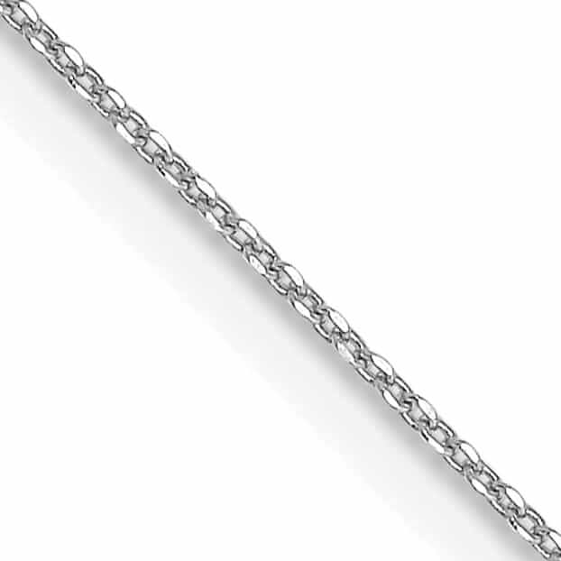 10k White Gold Solid Diamond Cut Cable Chain .05MM wide