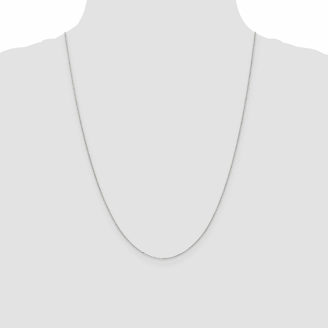 10k White Gold Diamond Cut Cable Chain .8MM