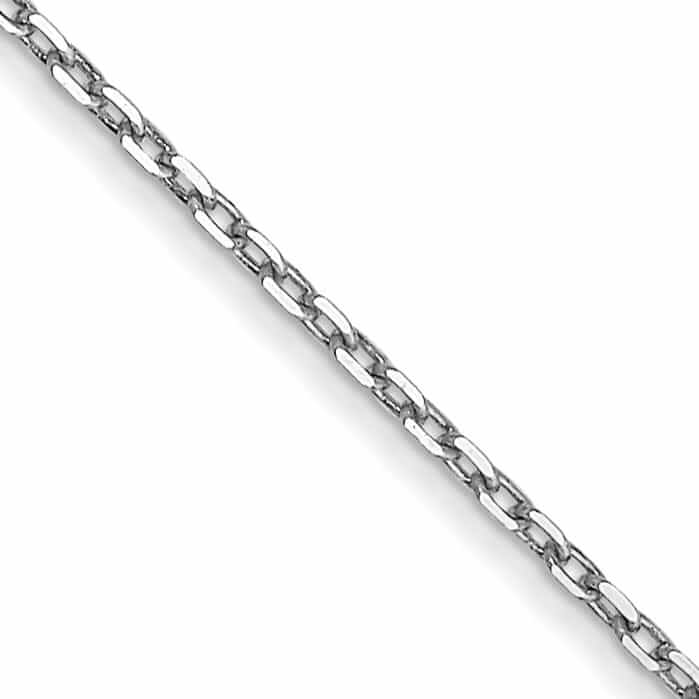 10k White Gold Diamond Cut Cable Chain .8MM