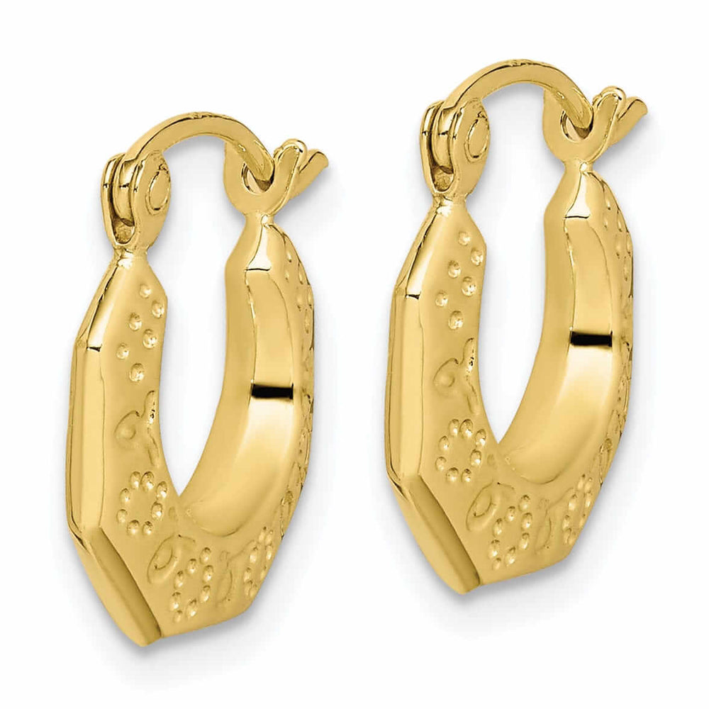 10k Yellow Gold Polished Hollow Classic Earrings