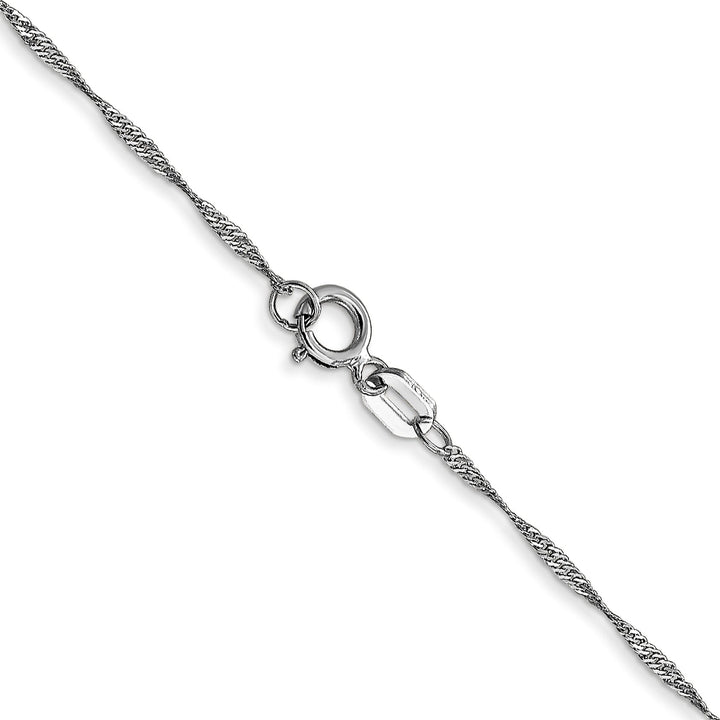 14k White Gold 1.00mm Singapore Carded Chain