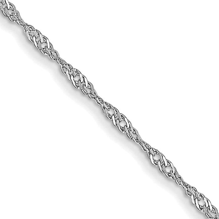 14k White Gold 1.00mm Singapore Carded Chain