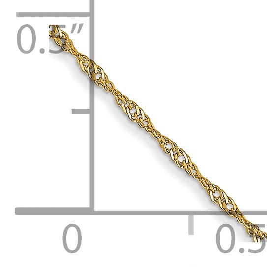 14k Yellow Gold 1.00-mm wide Singapore Carded Chain