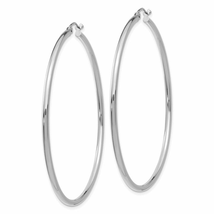 10k White Gold Polished 2MM Round Classic Earrings