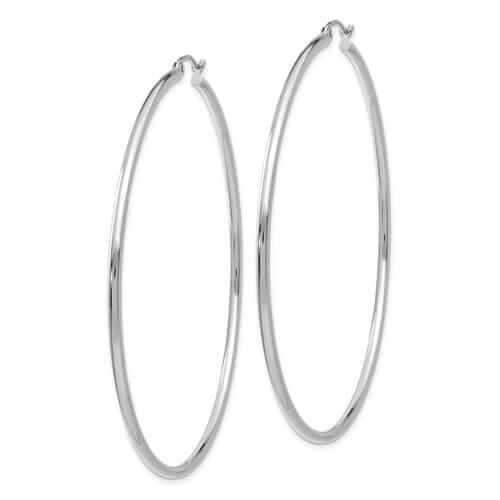 10k White Gold Polished 2MM Round Classic Earrings