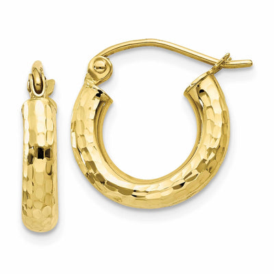 10k Yellow Gold 3MM Polished Round Hoop Earrings at $ 59.81 only from Jewelryshopping.com