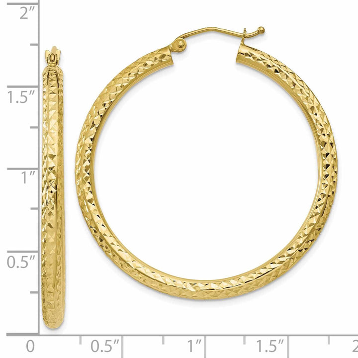 10k Yellow Gold 3MM Polished Round Hoop Earrings