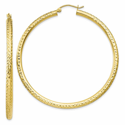 10k Yellow Gold D.C Polished Round Hoop Earrings at $ 263.28 only from Jewelryshopping.com