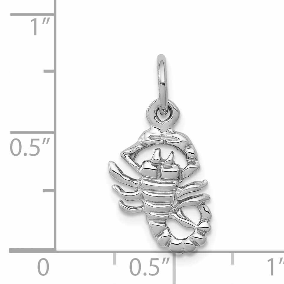 10K White Gold Polished Finish Scorpion Pendant