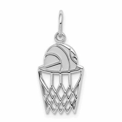 10K White Gold Polished Basketball Net Pendant at $ 51.85 only from Jewelryshopping.com