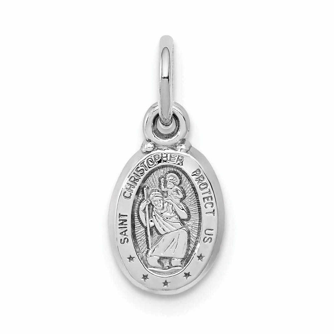 10K White Gold St. Christopher Medal Pendant