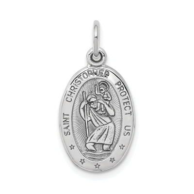 Solid 10K White Gold St. Christopher Medal Pendant at $ 89.22 only from Jewelryshopping.com