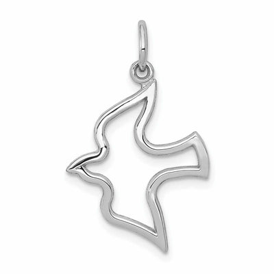 10K White Gold Polished Finish Dove Pendant at $ 46.26 only from Jewelryshopping.com