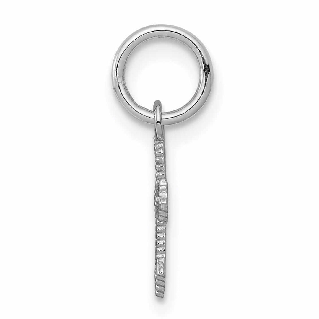 10k White Gold Passion Cross Charm