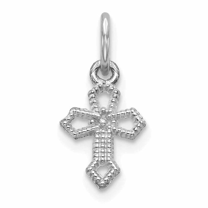 10k White Gold Passion Cross Charm
