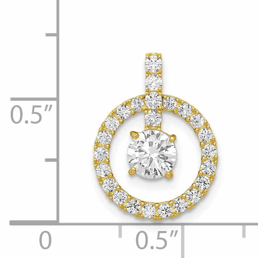 10K Yellow Gold Tiara Collection C.Z Pendant