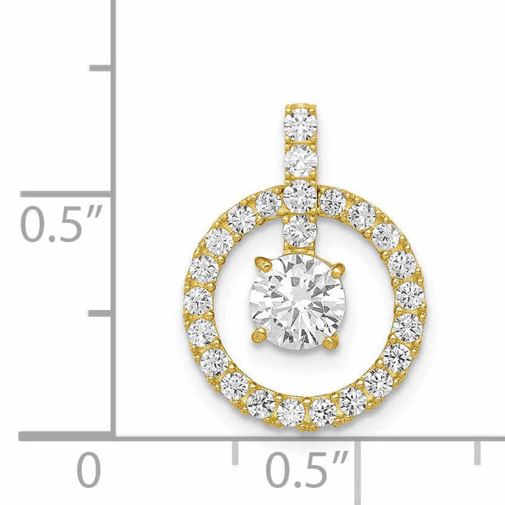 10K Yellow Gold Tiara Collection C.Z Pendant