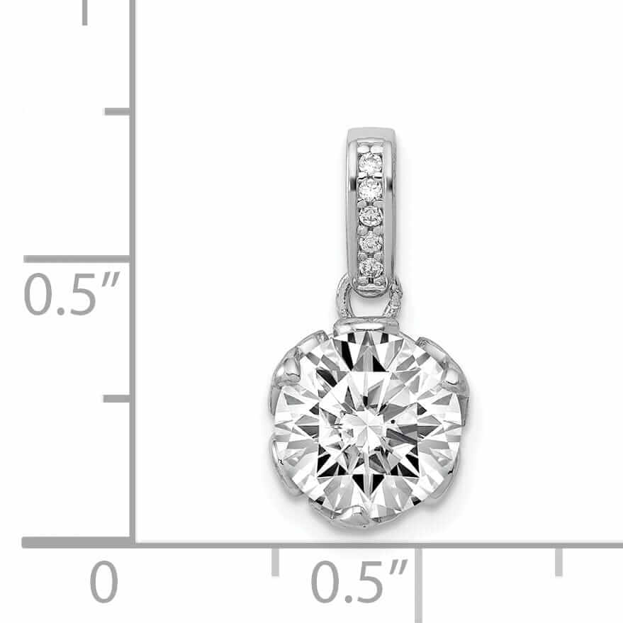 10K White Gold Tiara Collection C.Z Pendant