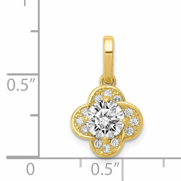 10K Yellow Gold Tiara Collection C.Z Pendant