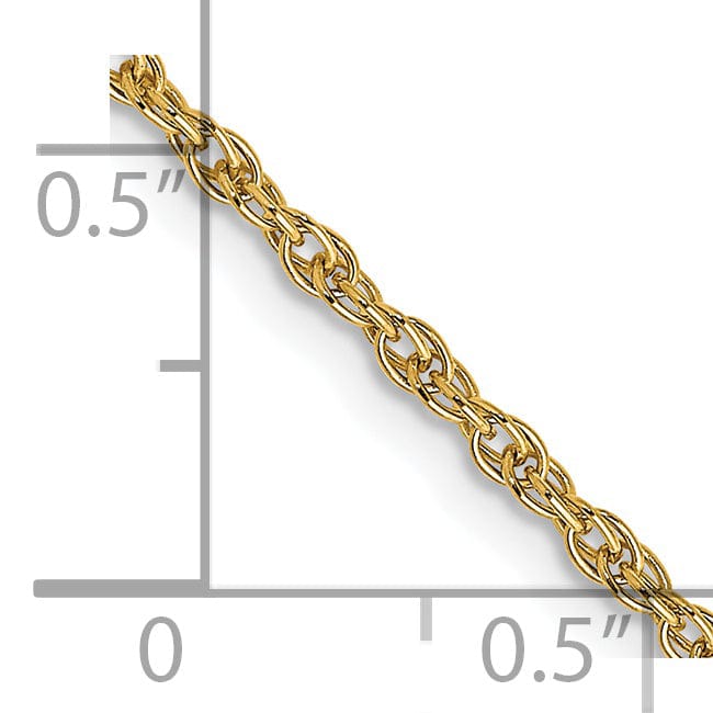 14k Yellow Gold 1.55mm Carded Cable Rope Chain