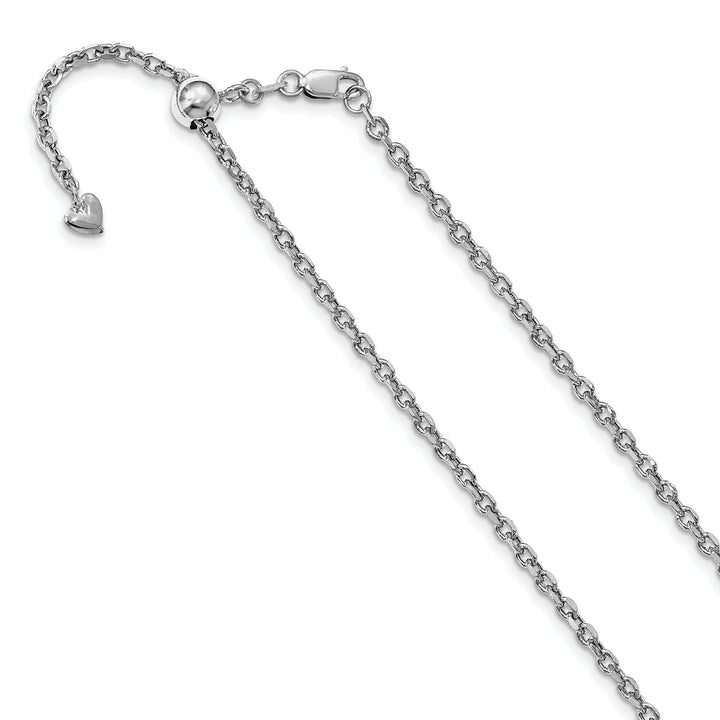 14k White Gold Adjustable Semi Solid Chain