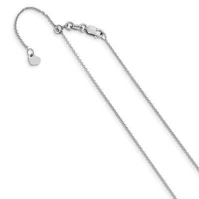 14K White Gold 7 m Round Cable Adjustable Chain at $ 301.95 only from Jewelryshopping.com
