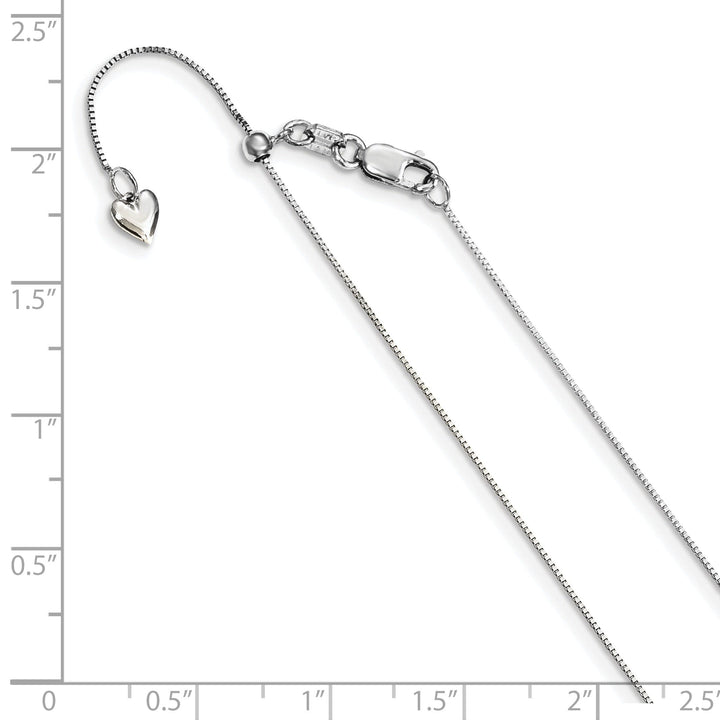 14k White Gold Adjustable .7mm Baby Box Chain