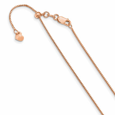 14k Rose Gold Adjustable .8mm Box Chain at $ 337.44 only from Jewelryshopping.com