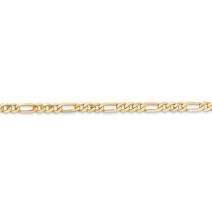 14k Yellow Gold 3.25mm Flat Figaro Bracelet