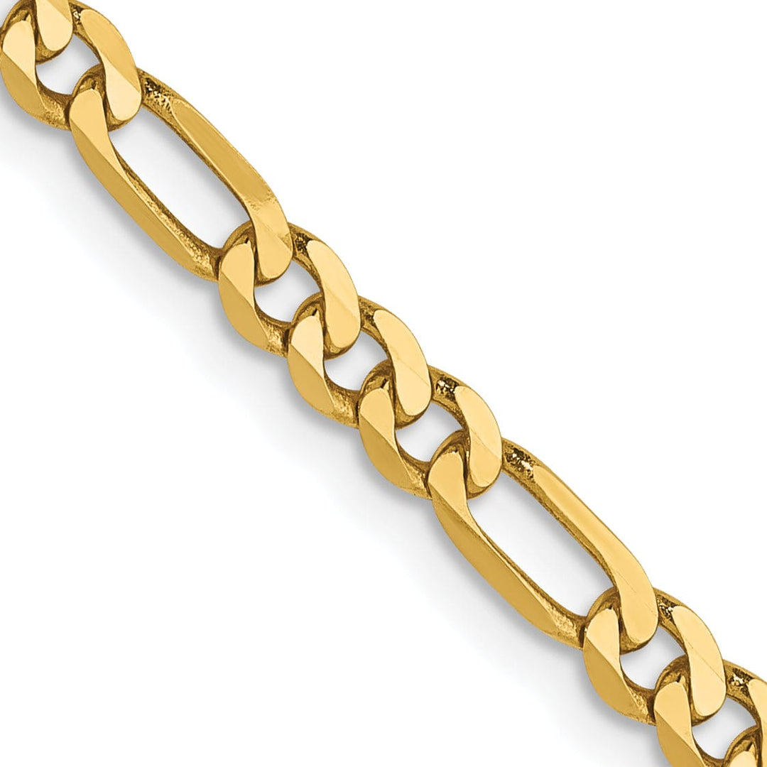 Leslie 14k Yellow Gold 3.00mm Flat Figaro Chain