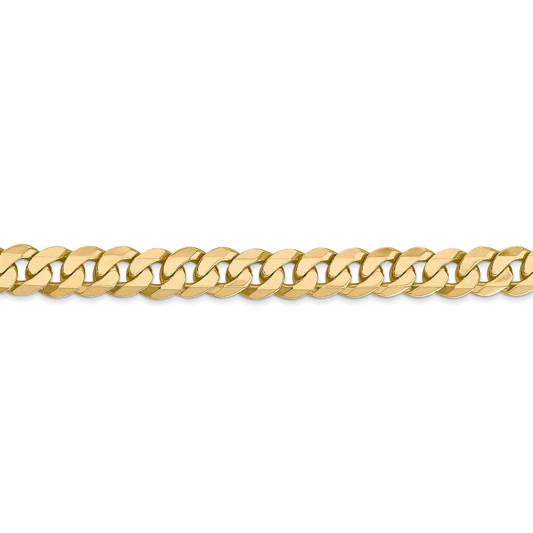 14k Yellow Gold 6.75mm Flat Beveled Curb Chain