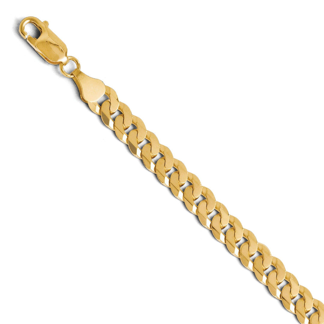 14k Yellow Gold 6.75mm Beveled Curb Bracelet