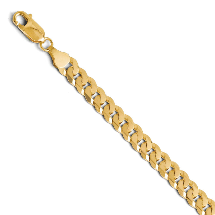 14k Yellow Gold 6.75mm Beveled Curb Bracelet