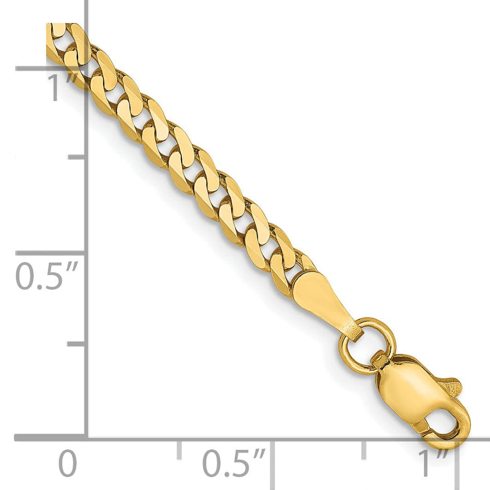 Leslie 14k Yellow Gold 2.9mm Beveled Curb Chain