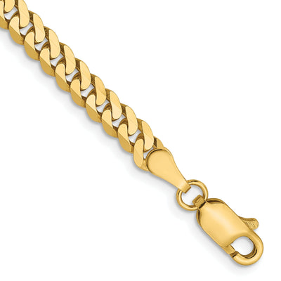 Leslie 14k Yellow Gold 3.9mm Beveled Curb Chain at $ 521.35 only from Jewelryshopping.com