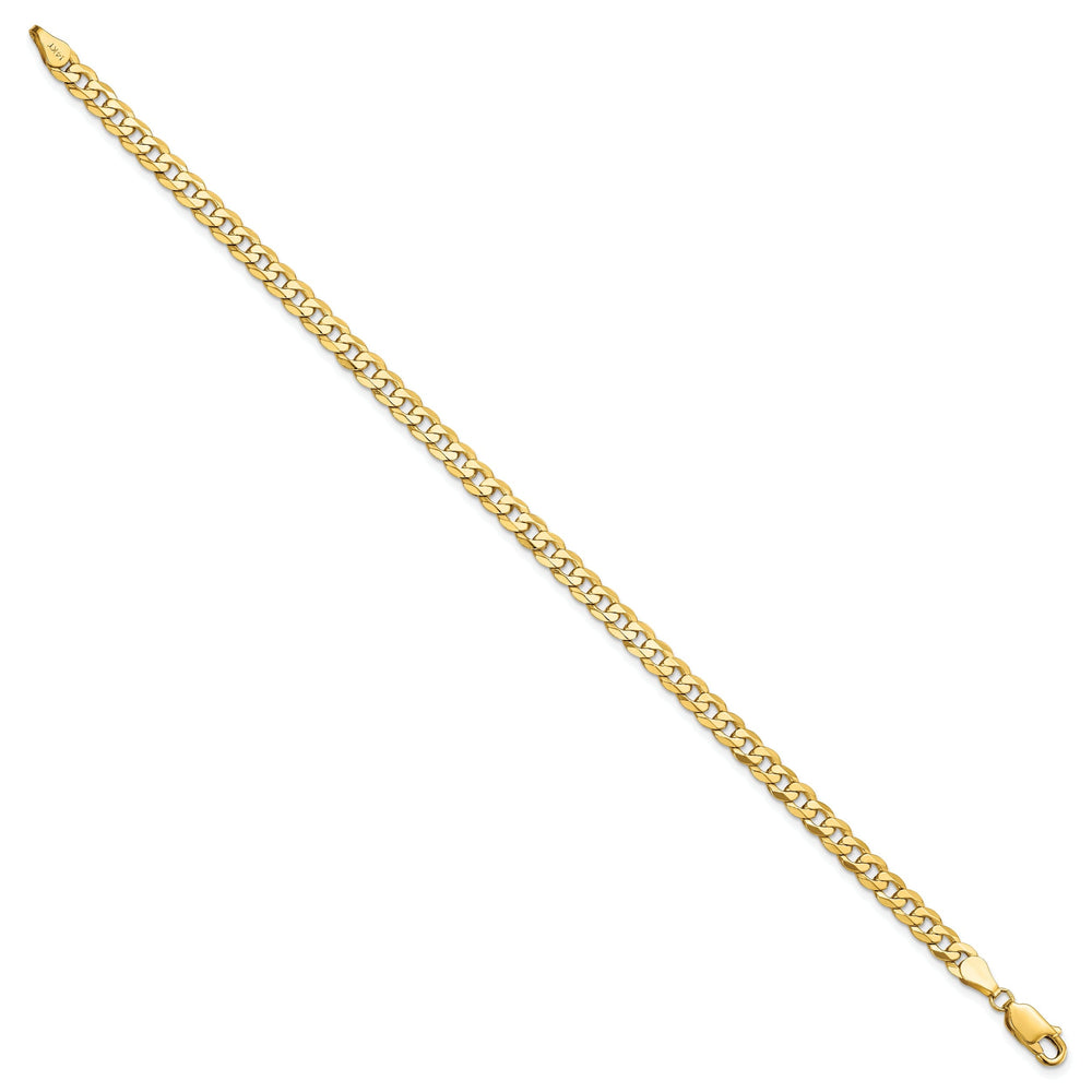 14k Yellow Gold 4.5mm Beveled Curb Bracelet