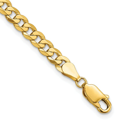 14k Yellow Gold 4.5mm Beveled Curb Bracelet