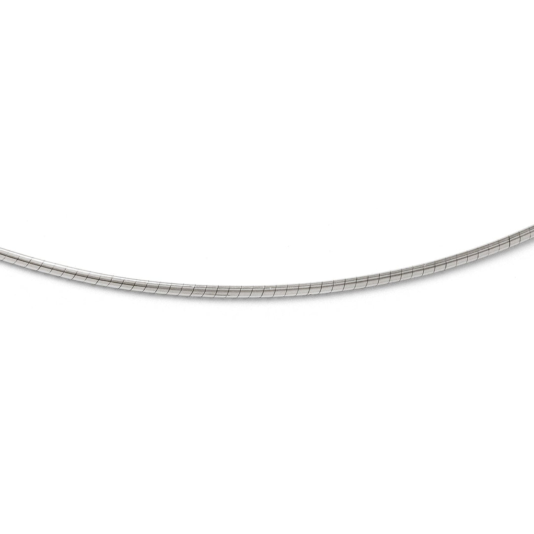 14k White Gold 2mm Round Omega Necklace