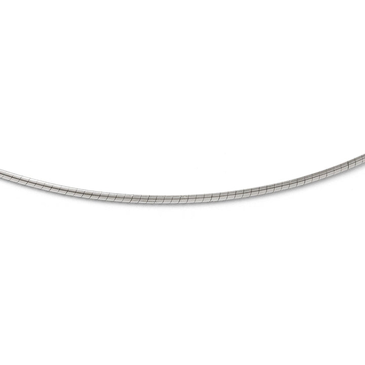 14k White Gold 2mm Round Omega Necklace