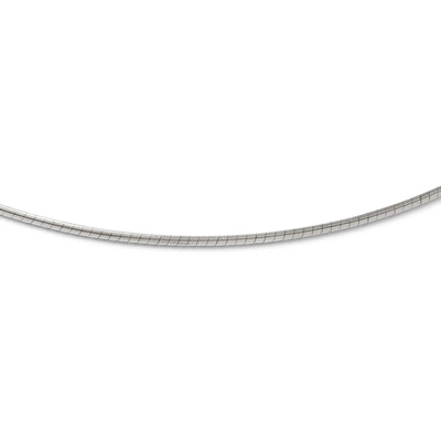 14k White Gold 2mm Round Omega Necklace at $ 1382.96 only from Jewelryshopping.com