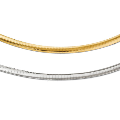 14k Two-tone Reversible Omega Necklace at $ 1893.11 only from Jewelryshopping.com