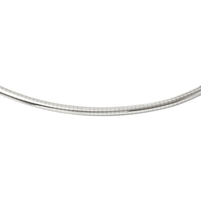 14k White Gold 4mm Domed Omega Necklace at $ 2575.37 only from Jewelryshopping.com